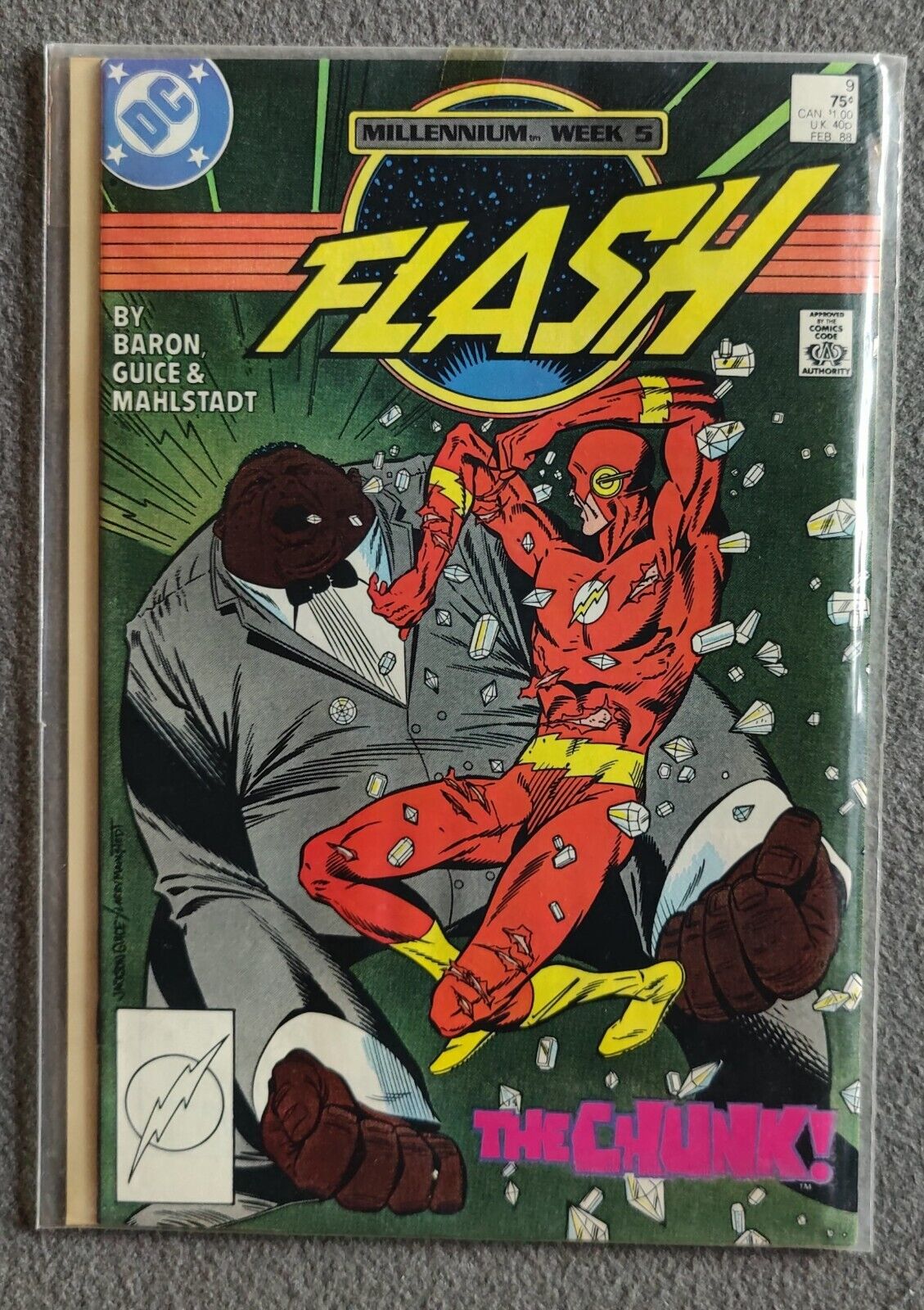 DC Comics The Flash Vol. 2 #9 1988 Wally West 1st Appearance Chunk