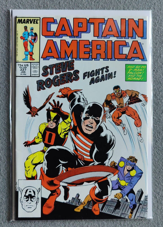 Captain America #337 Marvel Comics 1988 Feat. The D-Man, Falcon, Nomad