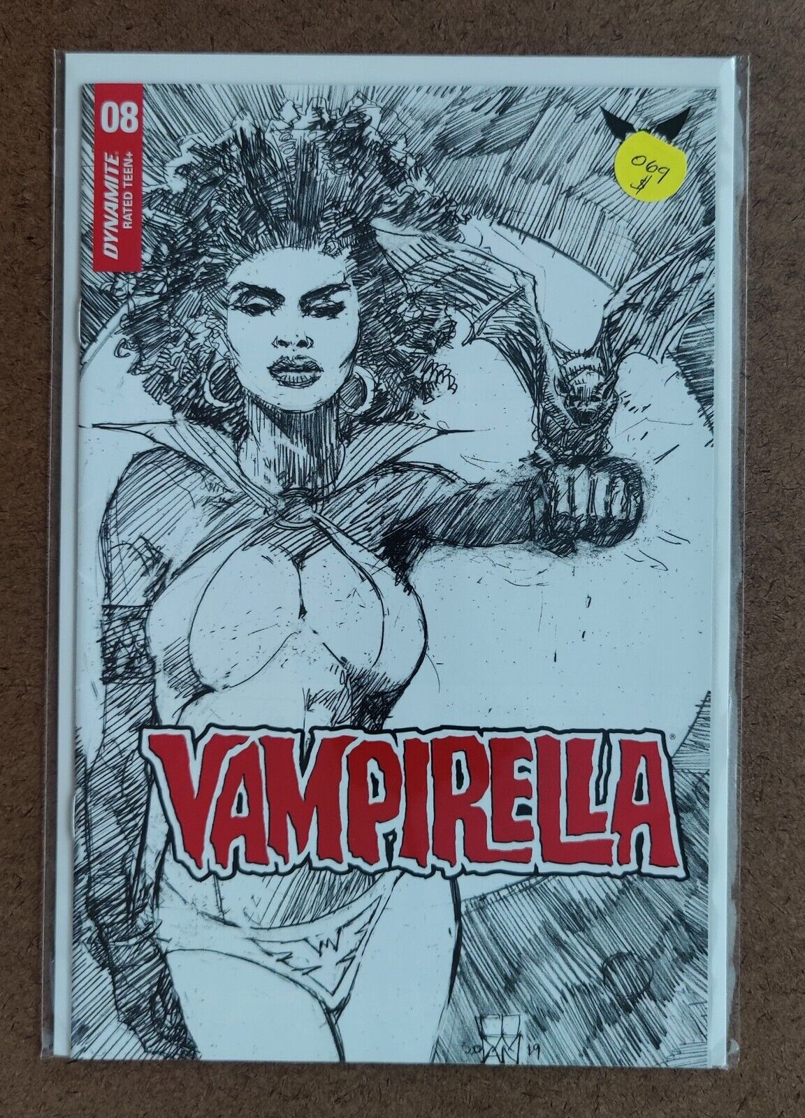 Vampirella #8 Dynamite 2020 1:20 Cowan Black & White Cover