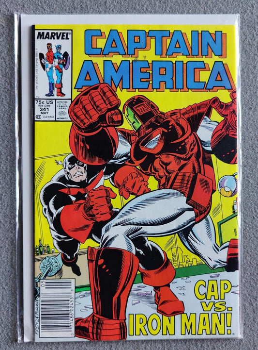 Captain America 341 NEWSSTAND 1st app Lemar Hoskins as Battlestar 1988