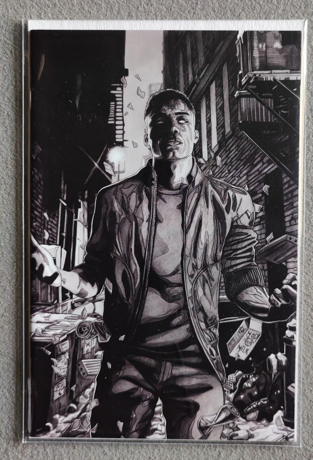 Dark Blood #1K Black Cape Ingrid Gala Virgin Variant 1st Print BOOM! Studios B&W