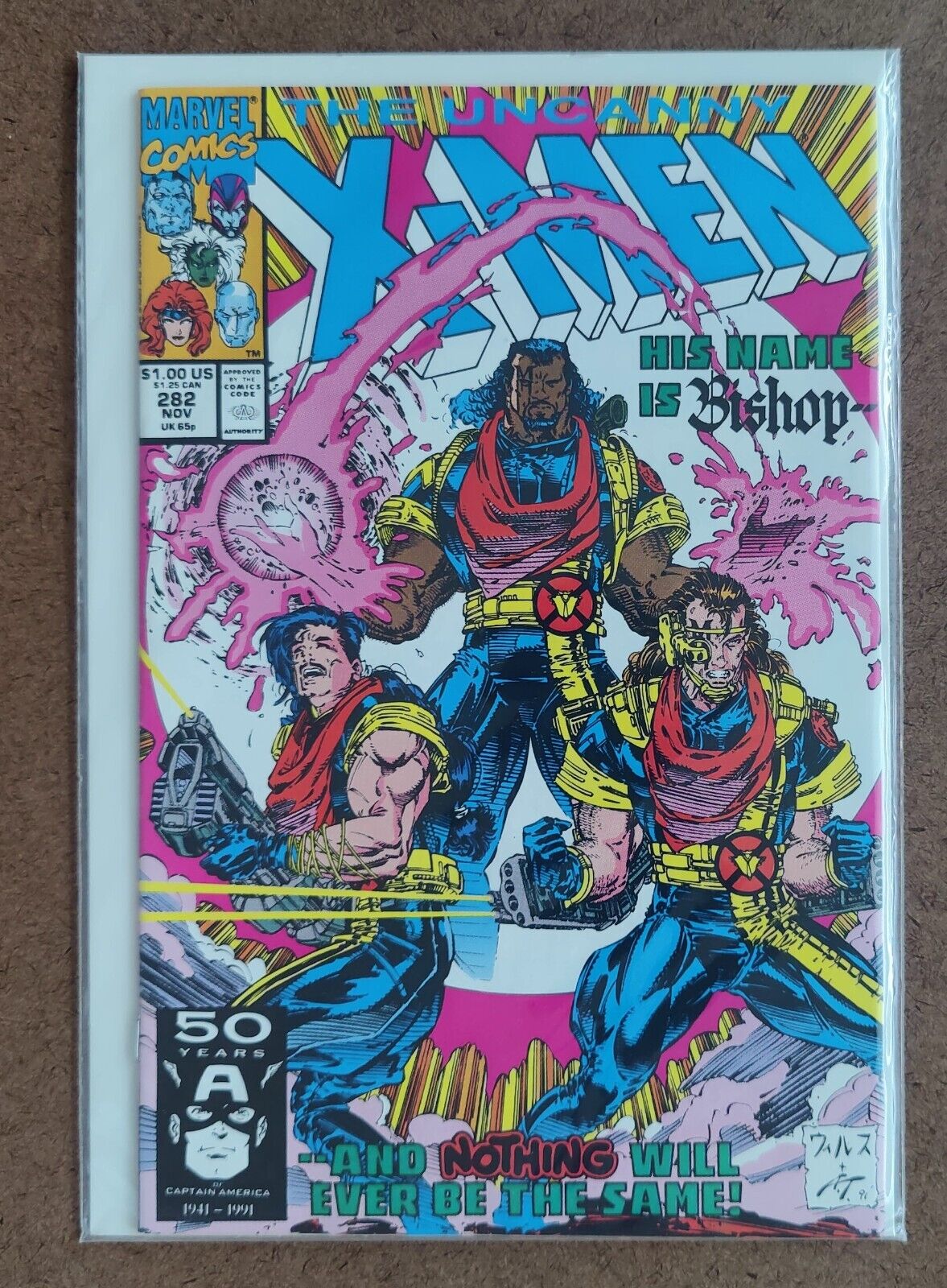 Uncanny X-Men, Vol. 1 #282A 1st app. Bishop 1991 Whilce Portacio Regular Cover