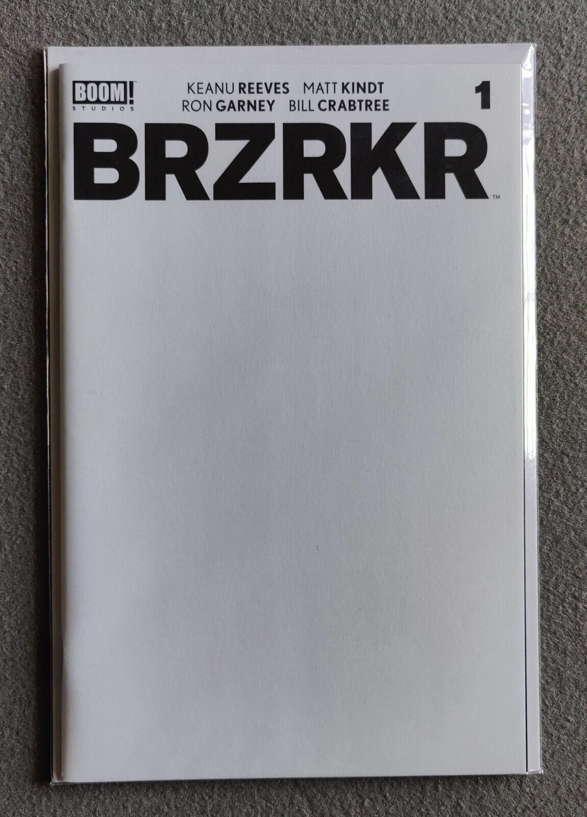 BRZRKR #1E Blank Variant Cover Keanu Reeves  1st app. of BRZRKR