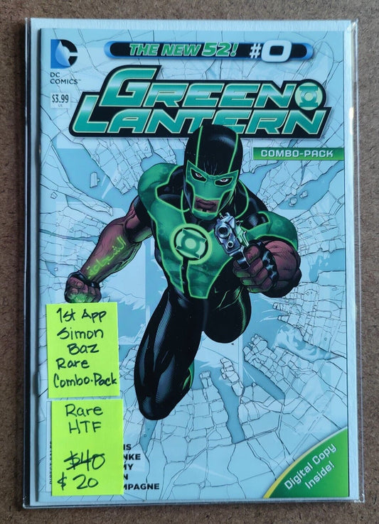 Green Lantern #0 Combo Pack Variant New 52 1st Full App Simon Baz