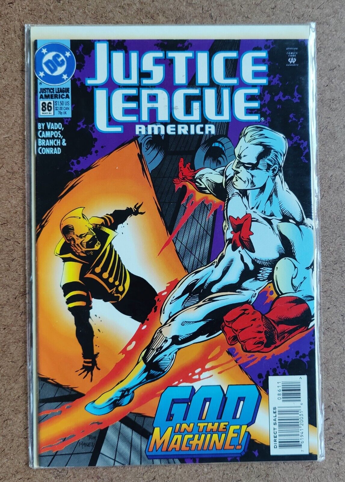 Justice League America  #86 March 1994 1st App Amazing man II