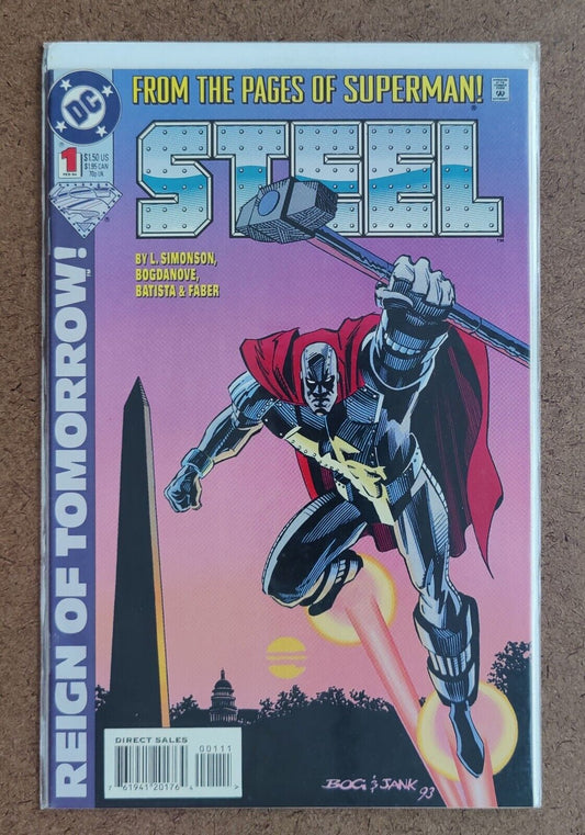 Steel #1 Comic Book 1994 Direct DC Comics 1st appearance of Natasha Irons