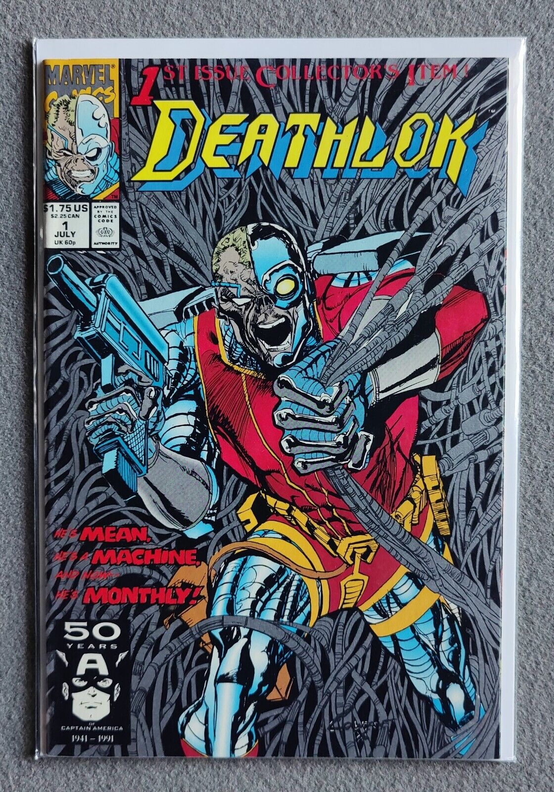 Deathlok # 1 1991 Marvel Metallic Ink Cover Warewolf 1st ongoing solo title