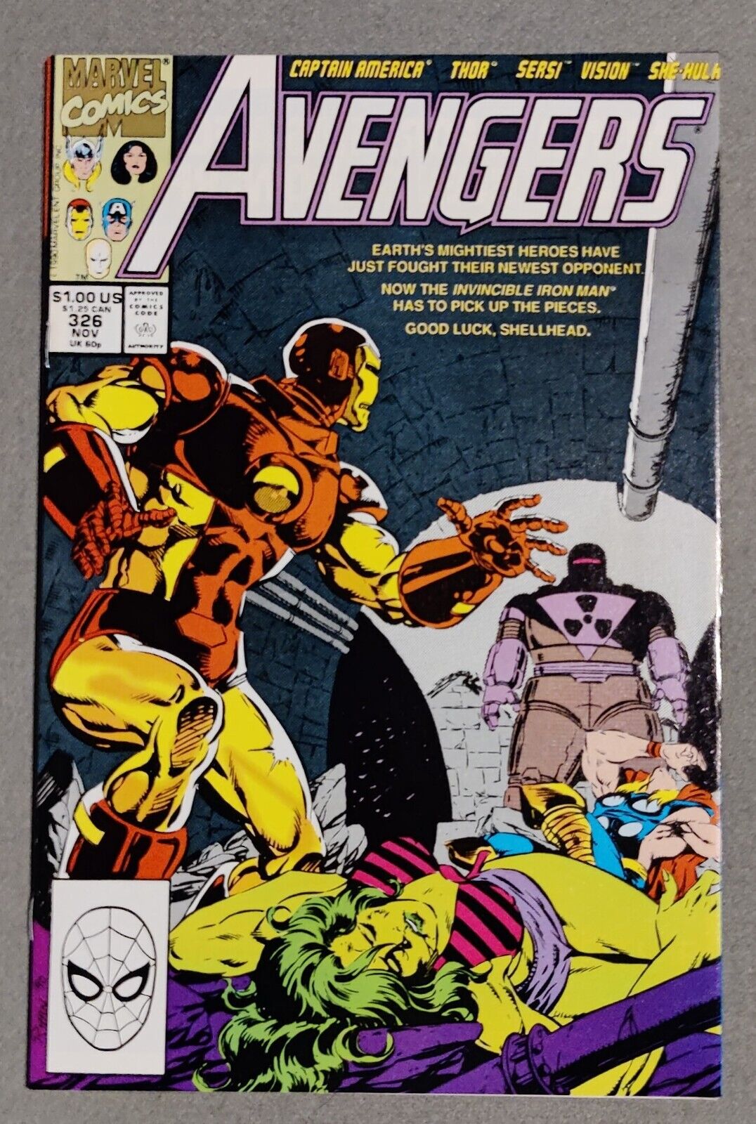 AVENGERS # 326 w/ 1st APP RAGE 1990 MARVEL COMICS