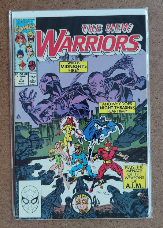 The New Warriors, Vol. 1  #2 Marvel 1990 1st app. of Silhouette, Midnight's Fire