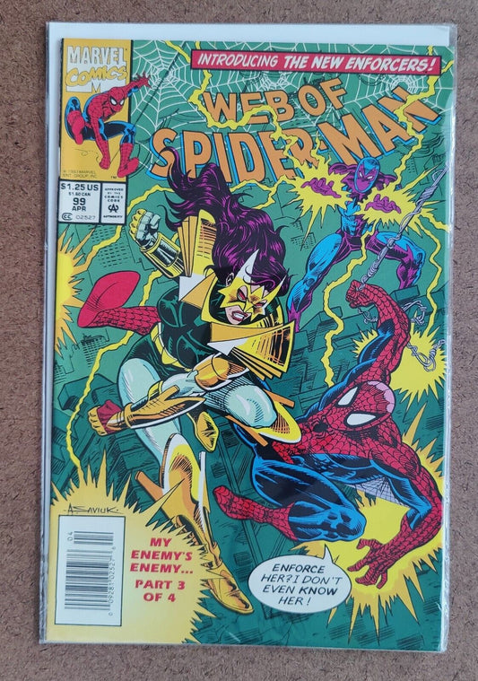 Web of Spider-Man #99A Newstand Marvel 1991 1st app. of Nightwatch