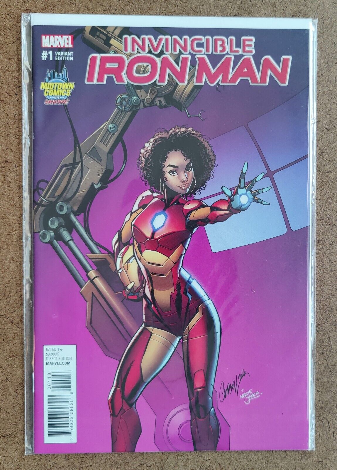 Invincible Iron Man #1H Riri Williams Midtown Exclusive J Scott Campbell Armor